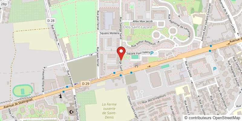 Plan d'accès : 49 rue George Sand 93240 Stains